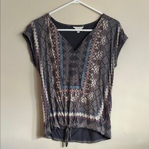 Lucky Brand Multicolor Geometric Blouse